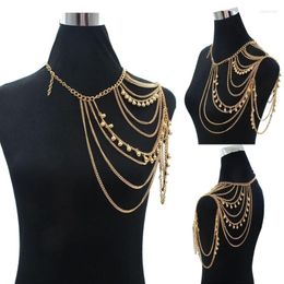 Chains Fashion Body Chain Jewelry Simple Multilayer Shoulder Exaggerated Necklace Punk Sexy Accessories