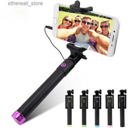 Selfie Monopods Extendable Selfie Stick Monopod for Iphone Samsung Android IOS Handheld Camera Fold Holder Mini Palo Selfie Tripod 27.5cm-80cm Q231110