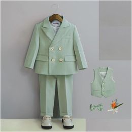 Boys Formal Wear Suits Little Pography Suit Children Wedding Dress Kids Performance Blazer Baby Birthday Ceremony Costume 230608 Dro Dhmfq