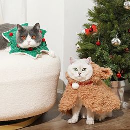 Dog Apparel Christmas Plush Elk Suit Winter Warm Pet Clothing Cat Cape Coat Thickened Fall And Winter Style Cloak 231110