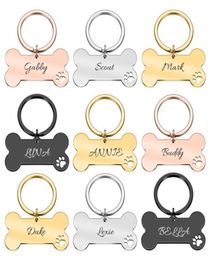 Personalized Pet Dog ID Tag Keychain Engraved Name For Cat Puppy Collar Pendant Keyring Bone Accessories TagID Card4766482