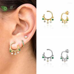 Stud Earrings 925 Sterling Silver Needle Premium Fashion Gold For Women Exquisite C Shape Zircon Tassel Luxury Jewelry