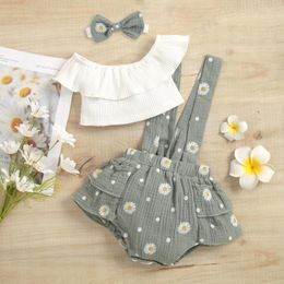 Clothing Sets Infant Girls Sleeveless Floral Prints Romper Bodysuit Suspenders Skirts Swaddles For Baby 612 Month Girl Clothes