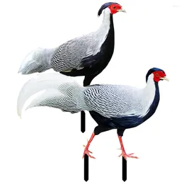 Garden Decorations 2 Pcs Pheasant Decoration Stake Outdoor Lawn Acrylic Yards Decorative Digital Signs