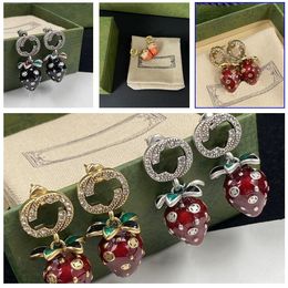 2023 GG Strawberry Earrings Fashion Charm Earrings Wedding Jewelry Gift High quality