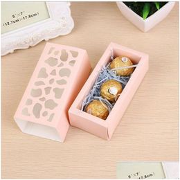 Cupcake Hollow Aron Box Container Valentine Chocolate Packing Baking Package Paper Cake Boxes 4X6X13Cm Drop Delivery Home Garden Kit Dhuyi