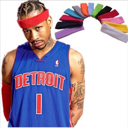 Sweatband 1Piece Quality Cotton Sports Unisex Sweat Headband Runnning Basketball Yoga Hair Band Elastic Head Sport Safety 231109