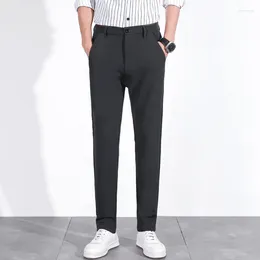 Men's Pants Professional Suit Cropped Stretch Korean Slim Straight Business Formal