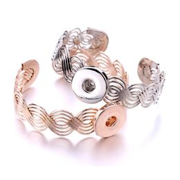 Charm Bracelets 20Pcs / Batch Fashion Snap On Bracelet Bopunk Style Jewelry High Quality Diy Button For Men And Women Drop De Dhgarden Dhvj0