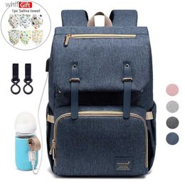 Diaper Bags Baby Diaper Bag Backpack for Mom 2020 USB Maternity Baby Care Nappy Nursing Bags Fashion Travel Diaper Backpack for Stroller KitL231110