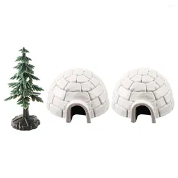 Garden Decorations Tabletop Mini Christmas Tree Party Trees Ice House Ornaments Artificial Pine Statue Xmas