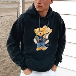 Men's Hoodies Sweatshirts Fashionable autumn and winter hoodies versatile oversized cartoon prints casual street prints bear street sweatshirts for men Q231110