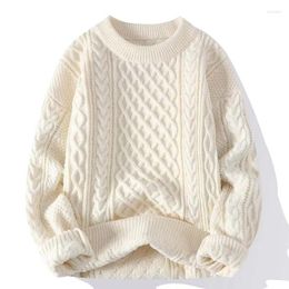 Women's Hoodies Autumn Winter Men Vintage Twist Sweater Round Neck Solid Colour Male Fit Knitted Pullover Loose Harajuku Y2k Sweaters