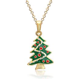 Pendant Necklaces PJX Fashion Green Christmas Tree Necklace Wih Link Chain Cubic Zirconia Women Novelty Of Life Jewellery