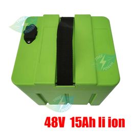 48V 15Ah lithium battery pack 15000mAh 800-1000W High power Ebike battery 54.6V Electric bicycle BMS and 2A Charger