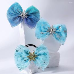 Hair Accessories Snowflake Glitter Pins And Clips Kids Cute Blue Hairclips Lovely Handmade Ties Children Festival Gift