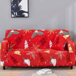Chair Covers 2023 Christmas Sofa Printed Cover For Living Room Elastic All-inclusive Couch Furniture Protector