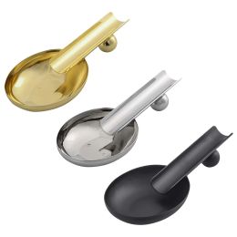 Stainless Steel Spoon Type Cigar Ashtray Portable Cigar Holder HolderTray Single Slot Cigar Holder Stand Rack Car Ashtray