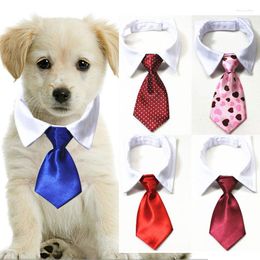 Dog Apparel Tie Cat Fake Collar Pet Formal Necktie Accessory Tuxedo Bow Solid Colour Cute Adjustable For Wedding Accessories