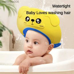 Shower Caps Adjustable Baby Bath Shower Cap Widen The Head Circumference And Waterproof Ear Protection Childrens Shampoo Cap Baby ItemsL231110