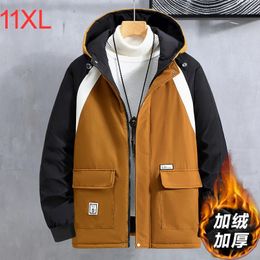 Mens Down Parkas Winter Men Thick Fleece Jackets Coats Plus Size 10XL 11XL Fashion Casual Patchwork Male Big 9XL Outerwear 231110