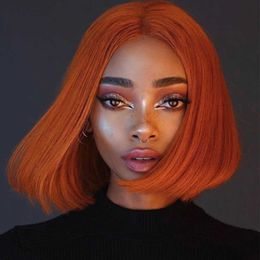 Lace Wigs Women's Women's Wig Bob Front Lace High Temperature Silk Short Straight Hair Medium Differentiated Fiber Head Cover