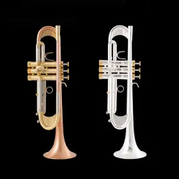 Composite Type Trumpet Bb Trumpet High Quality Gold Lacquer Silver Plated Trumpet Brass Musical InstrumentsTR600G