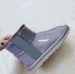 2023 Designer australia australian boots Classic Clear Mini shoes women womens winter uggskid fur furry girls Kid men satin boot ankle 5598 YT1003