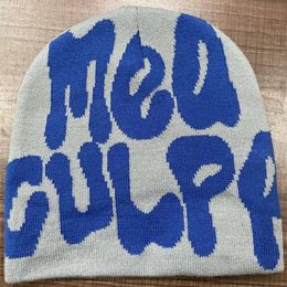 Meaculpa Knitted Unisex Bean Hat Hats Designers Women Pink Y2k Beanie for Men Mea Culpas Casual Autumn Winter Warm Christmas Day Gift Lovers Soft Cup s2