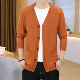 Men's Sweaters Brand Spring And Autumn Sweater Men Long Sleeve Cardigan V-Neck Button Up Male Knitted Coat Business Casual Solid 5XL