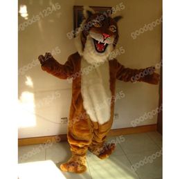 Adult Size Brown tiger Mascot Costumes Christmas Halloween Fancy Party Dress Cartoon Character Carnival Xmas Advertising Birthday Party Costume Unisex Outfit