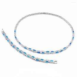 Choker The Greek Short Fire Opal Jewelry Set Necklace & Bracelet