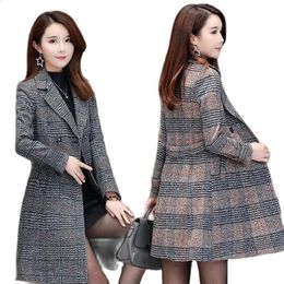 Women's Wool Blends Autumn Winter Clothes Woolen Jacket Women Middle-Aged Female Woolen Coat Mid-Length Windbreaker Thick Winter Clothes Lady M302 231109