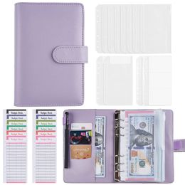 Notepads A6 Binding Laptop Budget Planner Cover Folder 6Hole Pocket Plastic Zipper Save Money Envelope 230408