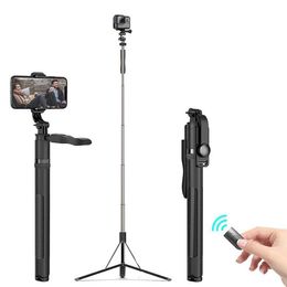 shake-proof Folding tripod 149m big Bluetooth Selfie Stick Foldable monopods universal Live Broadcast Stand for Gopro camera for Smart Xeei