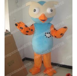 Performance blue owl Mascot Costume Top Quality Christmas Halloween Fancy Party Dress Cartoon Character Outfit Suit Carnival Unisex Outfit