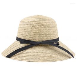 Wide Brim Hats Women Portable Foldable Beach Hat Sun Straw Cap VisorsWide
