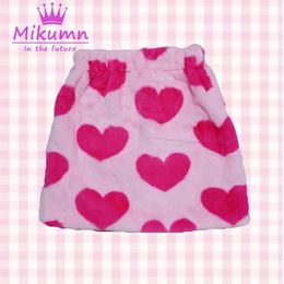 Skirts Harajuku Sweet Pink Love Mini Skirt Japanese Cute Lolita Women Skirts School Girls Kawaii Autumn Winter Warm Short Skirts 230410