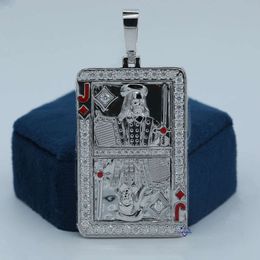 Exclusive Play Card Joker Men's Pendant In Round Cut Moissanite Diamond With White Gold Plating And VVS Clarity