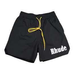 Rhude Desinger Short Fashion Sport Pants Men Womens Leather Shorts US Size S-XL 80