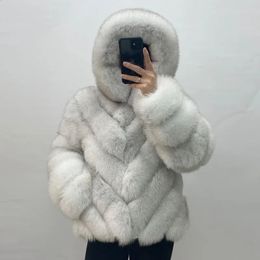 Women's Fur Faux Winter Coats Real Coat Thick Warm Full Sleeves Hooded High Quality Natural Fashion Jacket Customizable Size 231110