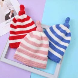 Berets Child Stripe Outdoor Keep Warm Korean Version Knitted Hat Autumn Winter Boy Girl Knitting Baby Beanie Skull Cap