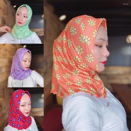 Ethnic Clothing Muslim Woman Hijab Islamic Contrasting Floral Mini Style Scarf Amira Cap Soft Wholesale