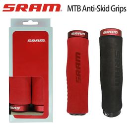 Bike Handlebars Components SRAM MTB Handlebar 1 Pair Ultralight Grips Anti Skid Sponge Mountain Bicycle End with Lock 231109