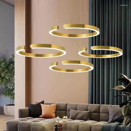 Chandeliers C Shape LED Ceiling Chandelier For Dining Lighting Indoor Height Adjustment Pendant Lamp Living Decoration Hanging AC85-265V