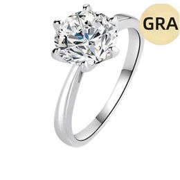 0.5/1/1.5/2 Ct Moissanite ring 925 sterling silver engagement and wedding ring suitable for women's banquet parties official occasion anniversary gift with box