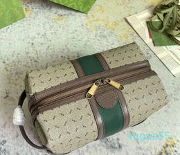 Vintage Clutch Bags Women Tote Bag Classic Letter Canvas Leather Zipper Handbag Large Capacity Cosmetic Bag