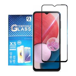 Black Silk Screen Protectors for Samsung Galaxy A05 A05s A15 S23 FE A14 5G A24 A54 A32 A53 A23 A13 A03s Full Coverage 9H Hardness Tempered Glass Bubble Free