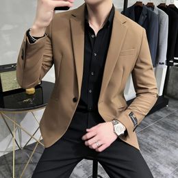 Mens Suits Blazers Spring for Solid Colour Wedding Business Casual Slim Suit Jackets Street Social Office Dress Coats Veste Homme 231110