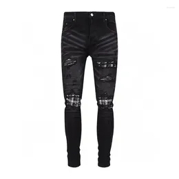 Men's Jeans Buy Low Rise Brands Destroyed Distressed Ripped Elastic Stretch Slim Fit Skinny Trousers Vintage Casual Denim Pants
